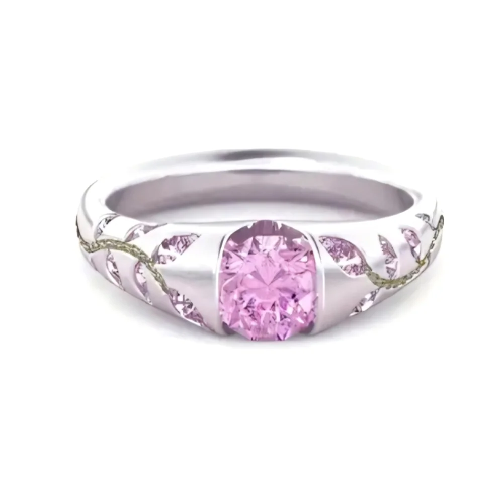 Pink Sapphire Silver Ring